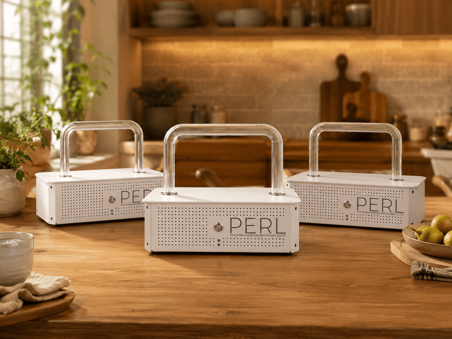 PERL device in a bright, uplifting wellness space