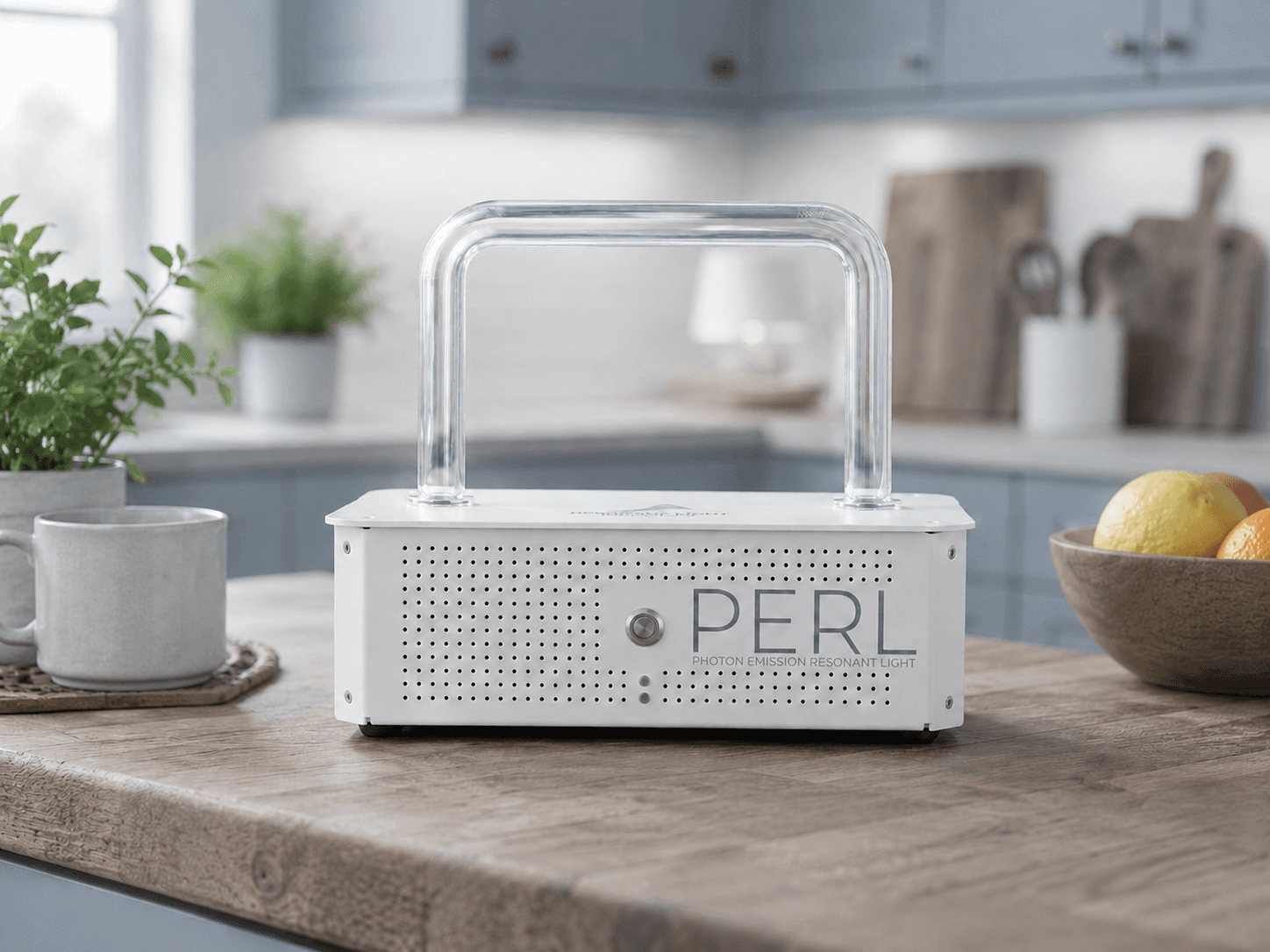 The PERL in a bright blue kitchen setting
